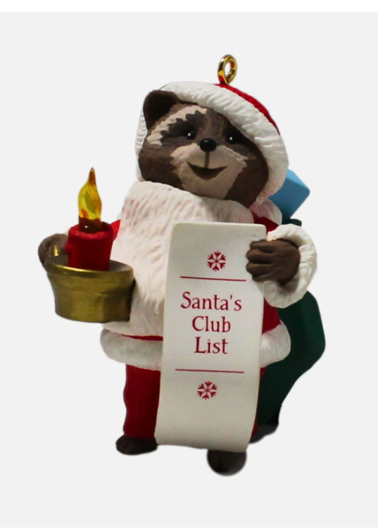 1992 Santas Club List - Raccoon Santa